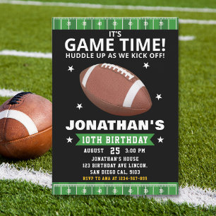 Invitación Touchdown Celebration: Football Field Birthday boy