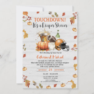 Invitación Touchdown es un pañal Bebé de ducha de cerveza