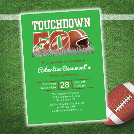 Invitación Touchdown Fifty Funny Football 50 cumpleaños