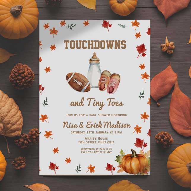 Invitación Touchdown Tiny Tods Parejas de fútbol Baby Shower (Subido por el creador)