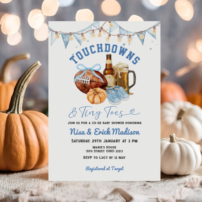 Invitación Touchdown Tiny Tods Parejas de fútbol Baby Shower (Subido por el creador)