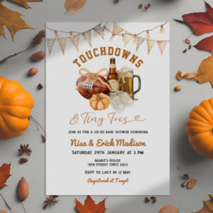 Invitación Touchdown Tiny Tods Parejas de fútbol Baby Shower