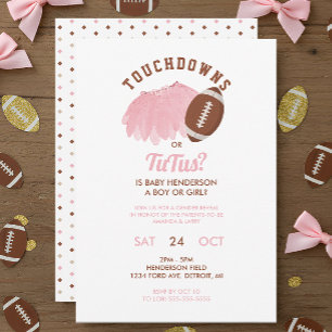 Invitación Touchdowns o Tutús Revelación del Género de Fútbol