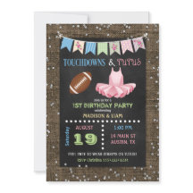 Touchdowns y Tutus Twins Cumpleaños o Baby Shower