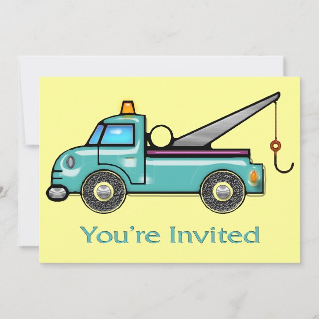 Invitación Tough Tow Truck Invite (Anverso)