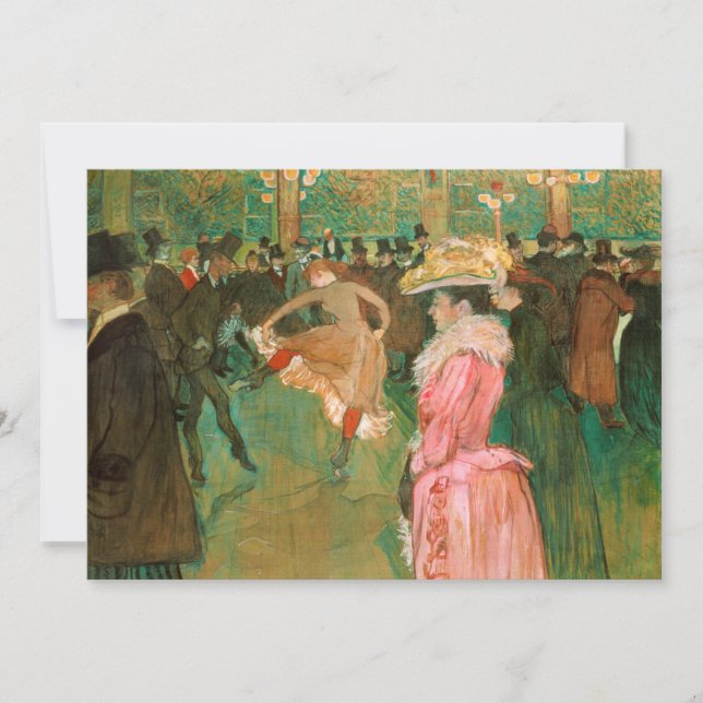 Invitación Toulouse-Lautrec - En el Rouge, la danza (Anverso)