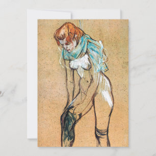 Invitación Toulouse-Lautrec - Mujer subiendo sus medias