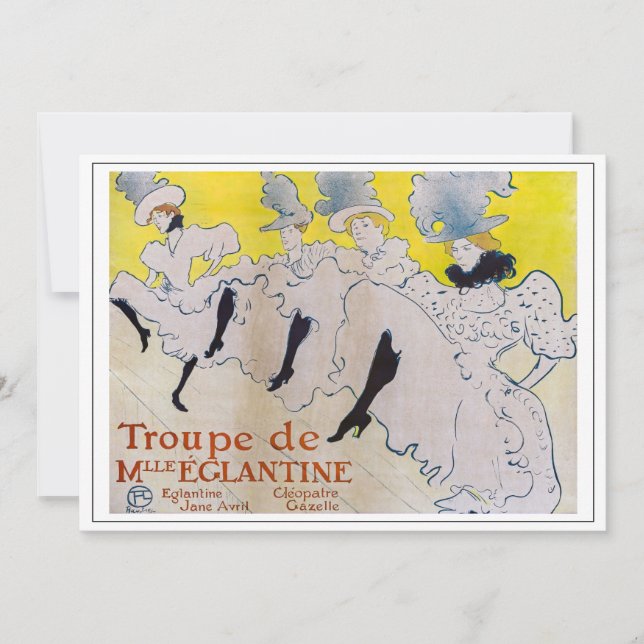 Invitación Toulouse-Lautrec - Troupe de Mlle Eglantine (Anverso)