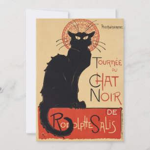 Invitación Tournee du Chat Noir Vintage Black Cat Art Nouveau