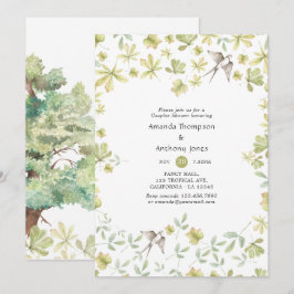 Invitación Tóxico de Acuarela Forestal para Boda de Pareja