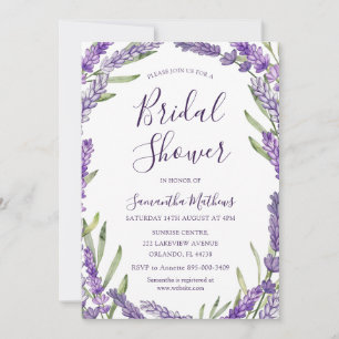 Invitación Tóxico Regaderío de Lavanda Morada Acuarela para D