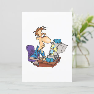 Invitación Trabajador de oficina con exceso de trabajo Funny 