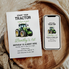 Invitación Tractor 1er Fiesta de cumpleaños Granja divertida