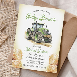 Invitación Tractor Boy Baby Shower
