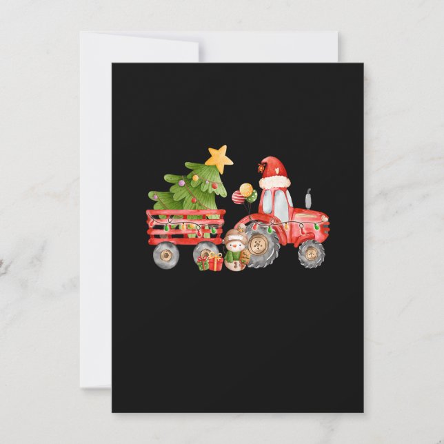 Invitación Tractor Boy Navidad Árbol navideño Feliz Navidad F (Anverso)