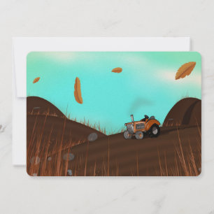 Invitación Tractor de cultivo de vintage