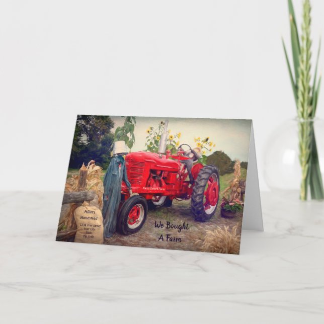 Invitación Tractor de granjas, país de raza roja que hemos mo (Anverso)