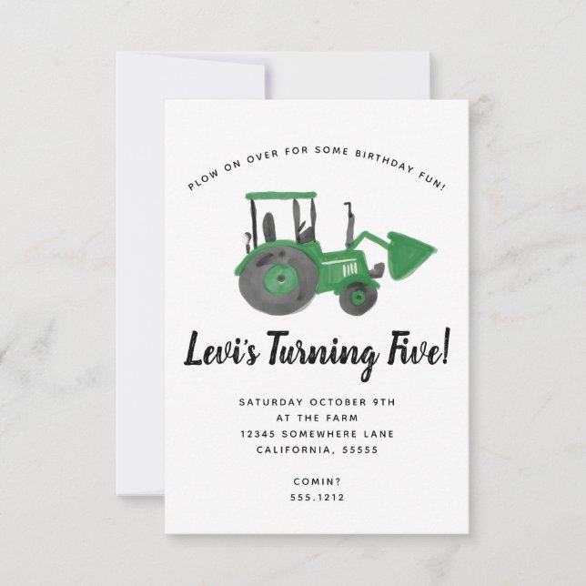 INVITACIÓN TRACTOR INVITE (Anverso)