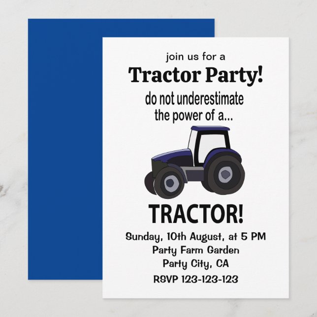 Invitación Tractor Poder Tractor (Anverso / Reverso)