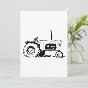 Invitación Tractor Sketch
