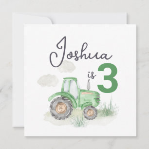 Invitación Tractor Tema 13,3cm x 13,3cm