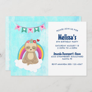 Invitación Tradición meditadora con cumpleaños arcoiris