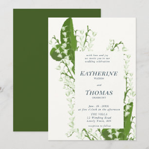 Invitación Tradición moderna de marco floral Lily Valley Boda
