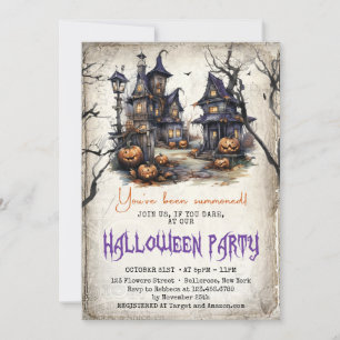 Invitación Tradición moderna fiesta clásica de Halloween Dive