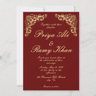 Invitación tradicional a la boda india