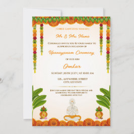 Invitación tradicional a la ceremonia del hilo de 