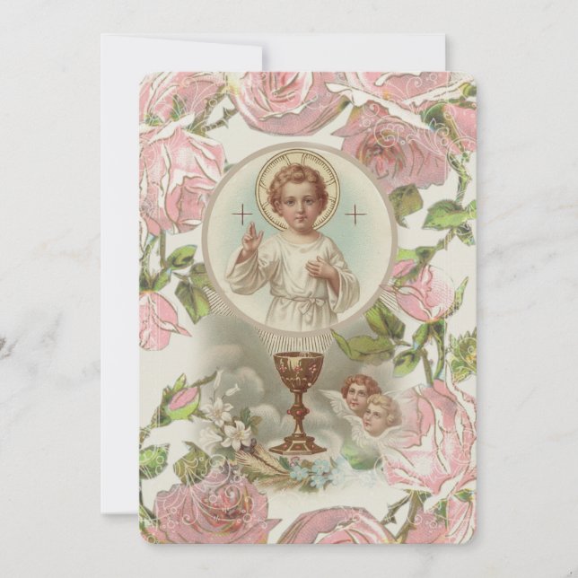 Invitación Tradicional Católica Vintage a la Prime (Anverso)
