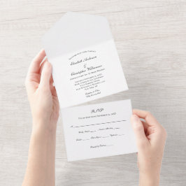 Invitación Tradicional Clásica de Boda Todo en Uno