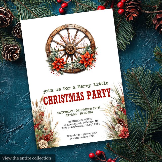 Invitación tradicional de fiesta de Navidad occide (Traditional Western Christmas party invitation

)
