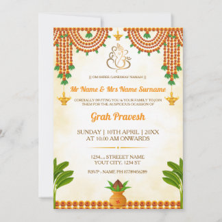Invitación tradicional de inauguración de casa con