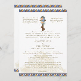 Invitación tradicional de la boda cruzada de la BY