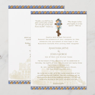 Invitación tradicional de la boda cruzada de la BY
