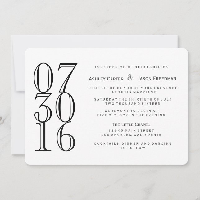 Invitación tradicional de la boda de Calson (Anverso)