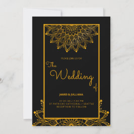 Invitación tradicional elegante clásica de mandala