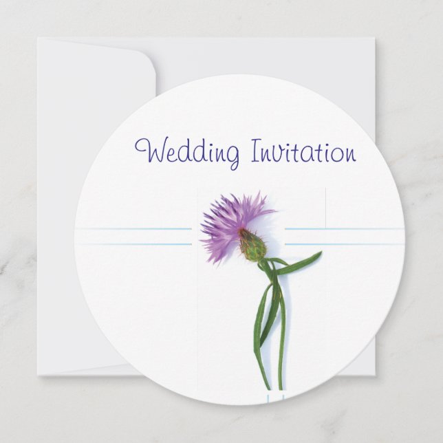 Invitación Tradicional escocés y Boda celta Thistle (Anverso)