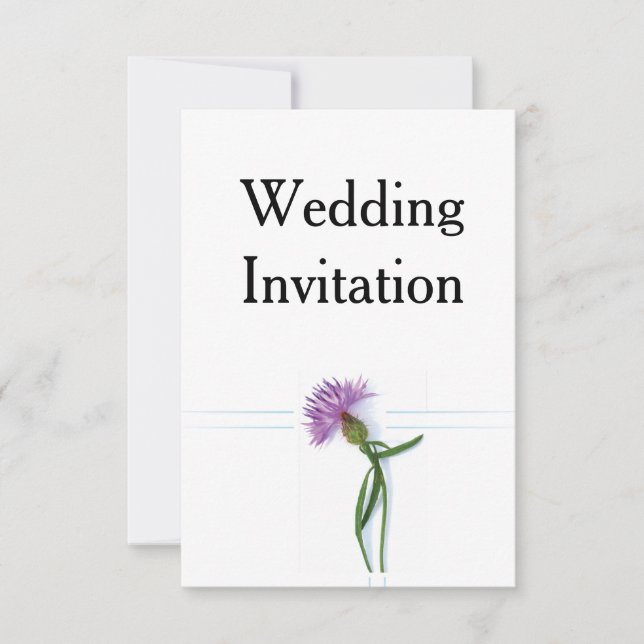Invitación Tradicional escocés y Boda celta Thistle (Anverso)