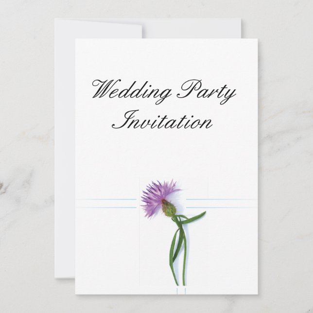 Invitación Tradicional escocés y Boda celta Thistle (Anverso)