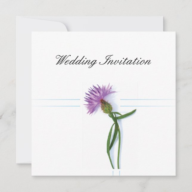 Invitación Tradicional escocés y Boda celta Thistle (Anverso)