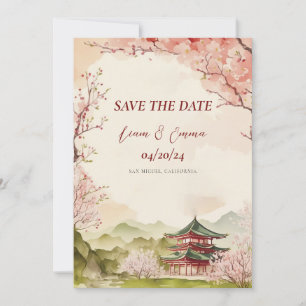 Invitación Tradicional Japonesa Sakura para Guarda