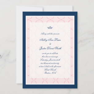 Invitación tradicional rosada de la boda de los