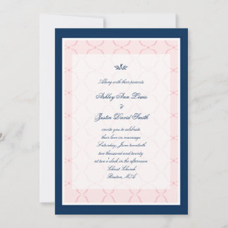 Invitación tradicional rosada de la boda de los