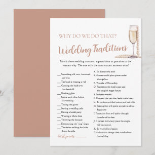 Invitación Tradiciones de boda Perlas y Prosecco Juego nupcia