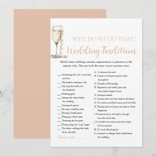 Invitación Tradiciones de Boda Perlas y Prosecco Juego Nupcia