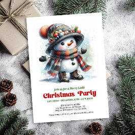 Invitación Traditional cartoon snowman party invite printable