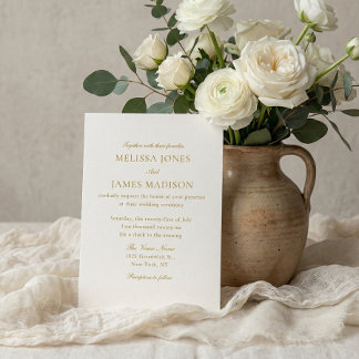 Invitación Traditional Classic Script 4 Photo QR Code Wedding