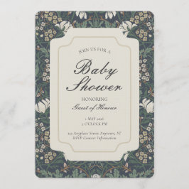 Invitación Traditional Floral Arts and Crafts Baby Shower